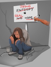 WWD page 92 Jesus and real hope vs entropy and no hope cartoon